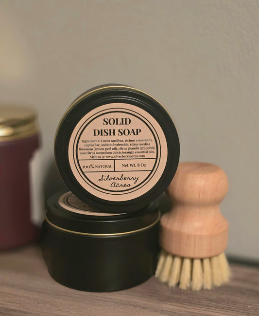 Solid Dish Soap Tin - Black