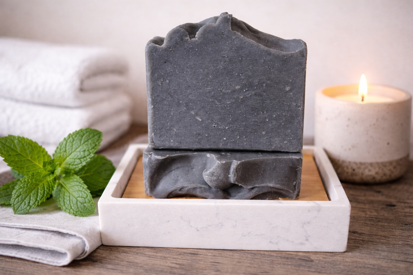Charcoal Mint Goat Milk Soap - Essential Oils