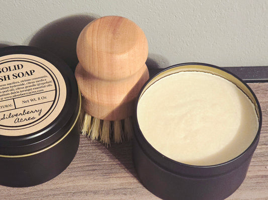 Solid Dish Soap Tin - Black