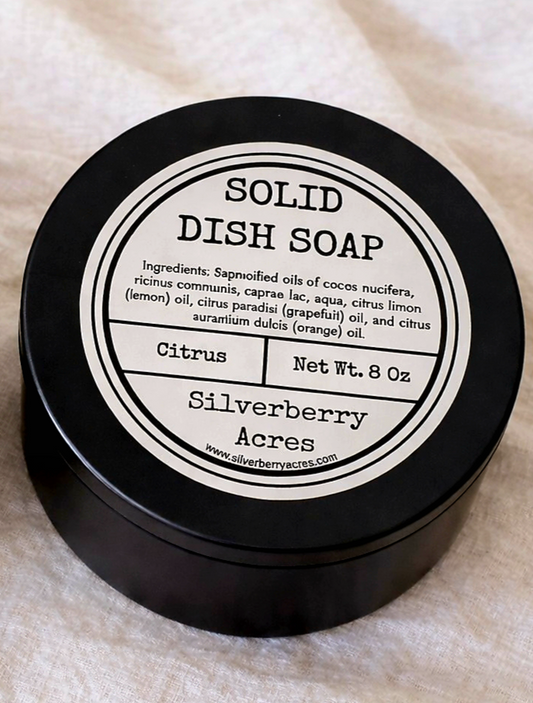 Solid Dish Soap Tin - Black